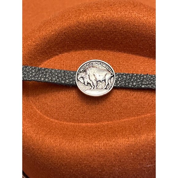 BUFFALO NICKEL CONCHO SILVER HAIR WESTERN HAT BAND SOUTHWEST MENS WOMENS - Picture 9 of 11